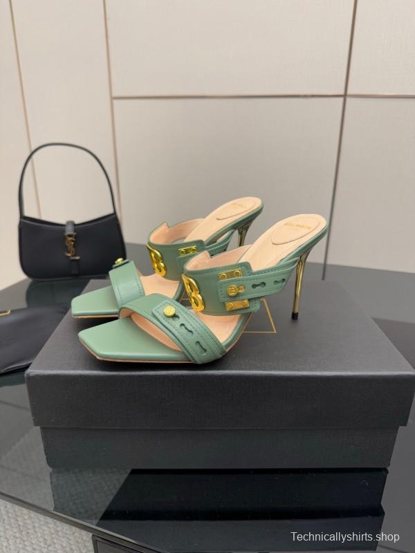 Balmain 2025 SS Metal Heel High Heel Sandals - KFY00320