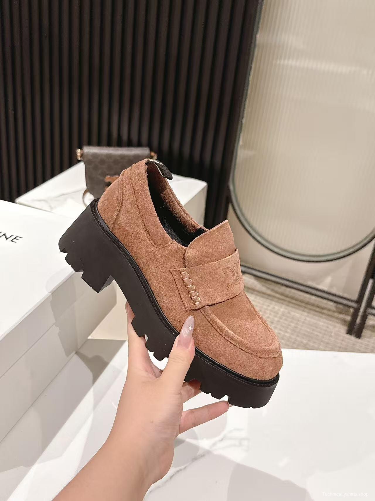 CELINE 2025/SS Fall Winter Latest Runway Lisa Same Style Platform Loafers - LY00300