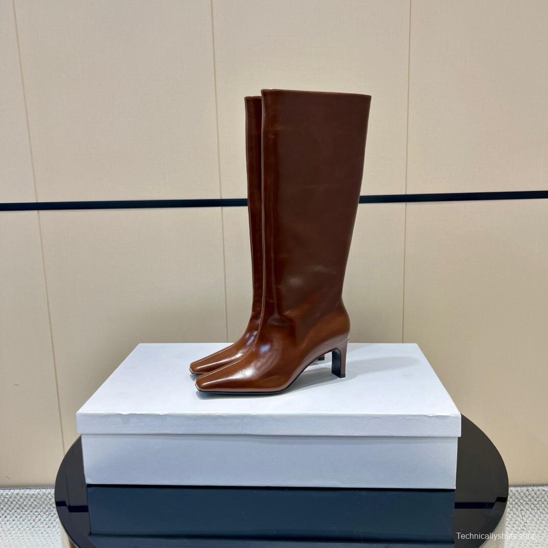 Khaite 2025 SS Square Toe Slip-On High Boots - KFY00490