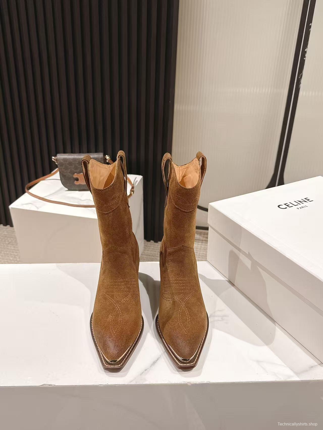 CELINE Fashion Boots with Arch de Triomphe Logo - LY00440