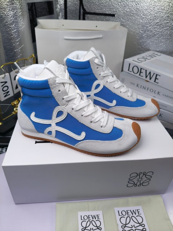 LOEWE High-Top German Training Sneakers Retro Fashion Casual White Shoes - LY00330