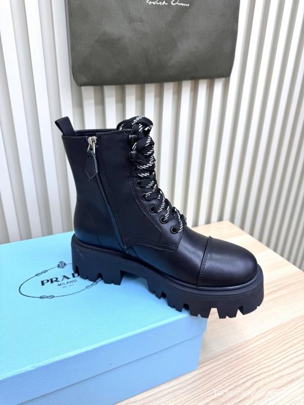 Prada 2025/SS Platform Martin Boots with Iconic Triangle Logo - LY0350