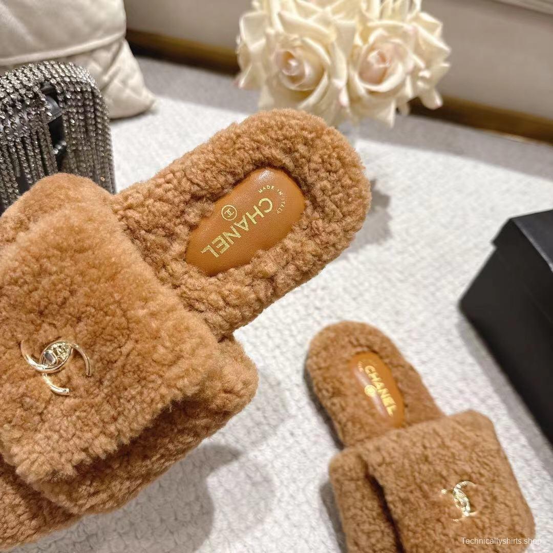 Chanel 2025/SS Slingback Lock Buckle Butterfly Fur Slippers - LY00250