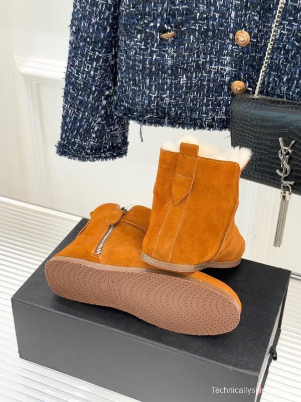 ALAIA Minimalist Side Zipper Retro Snow Boots - KFY00320