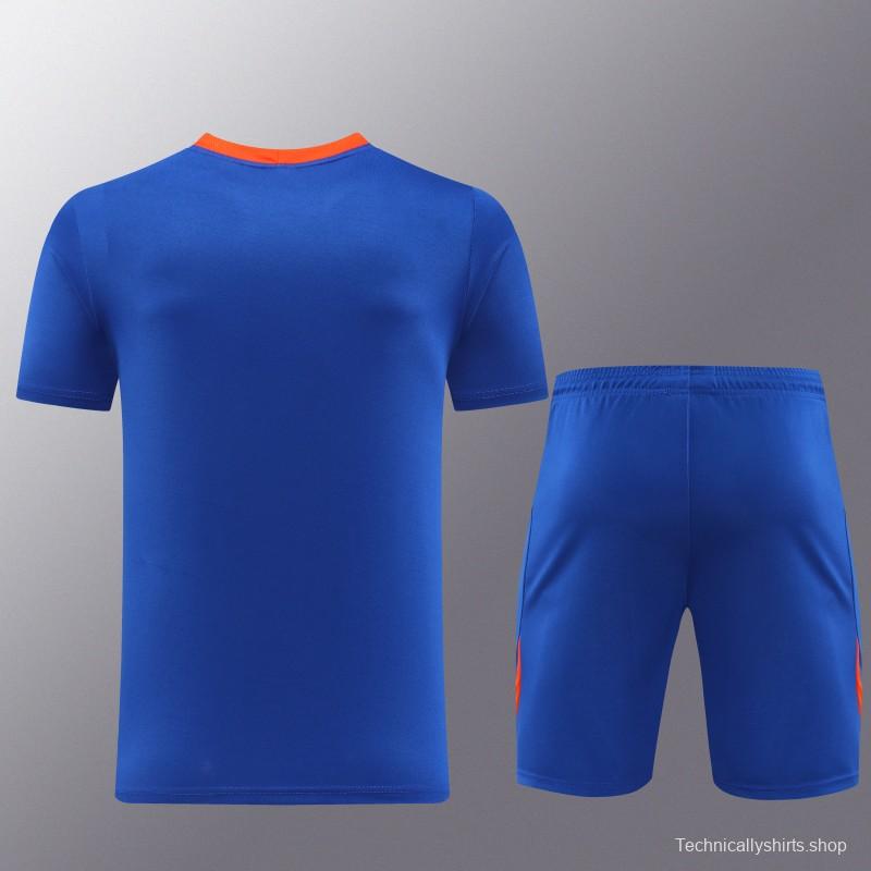 2025 Netherlands Blue Short Sleeve+Soccer Shorts