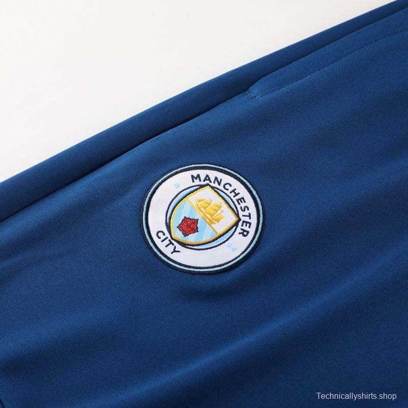 25/26  Manchester City Sky Blue Half Zipper Jacket+Long Pants