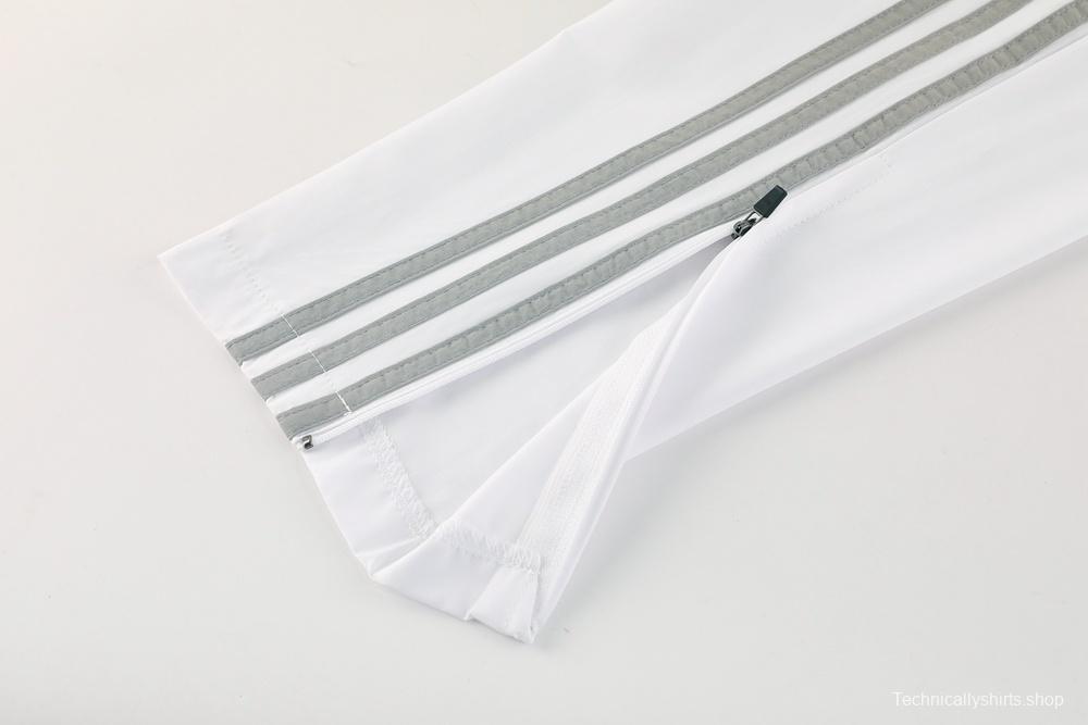 25/26 Real Madrid White Half Zipper Jacket+Long Pants S-3XL