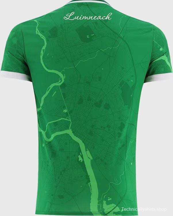 25/26 Limerick GAA Green with River Shannon Map Pattern Home Jersey