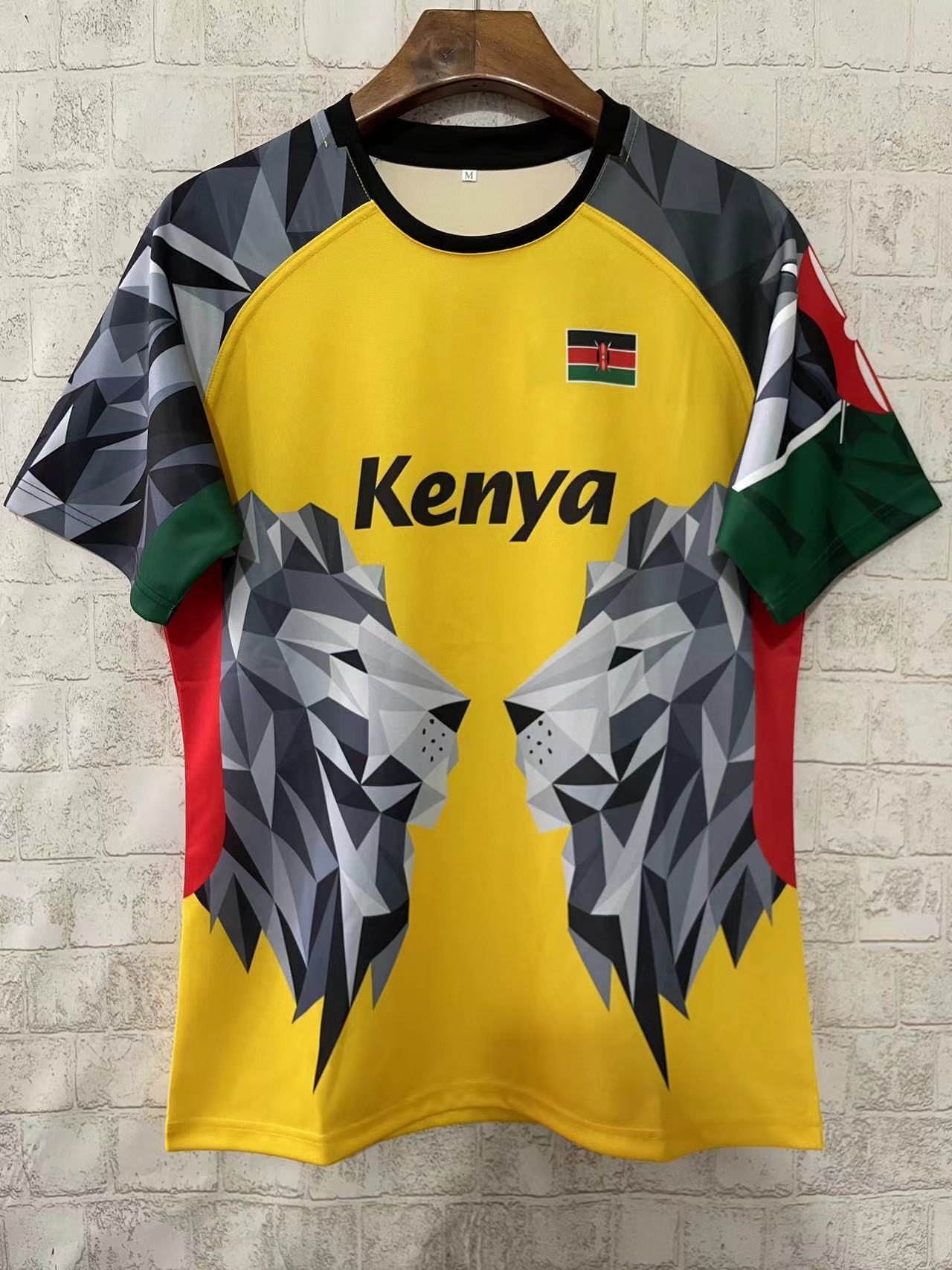 2026 Kenya Yellow Geometric Lion Jersey