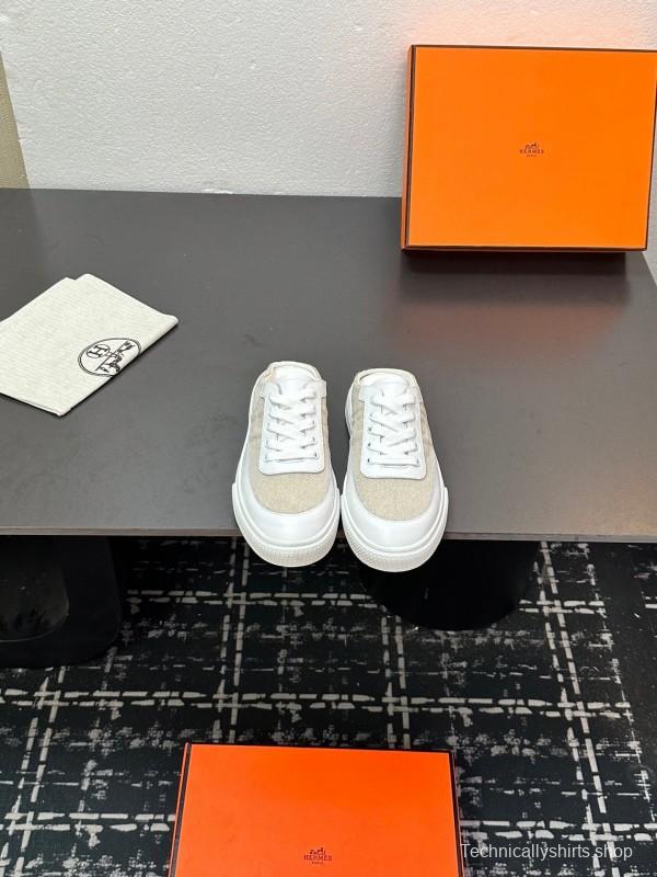 Hermès Deep Series Couple White Sneakers Casual Skate Shoes - AS00320