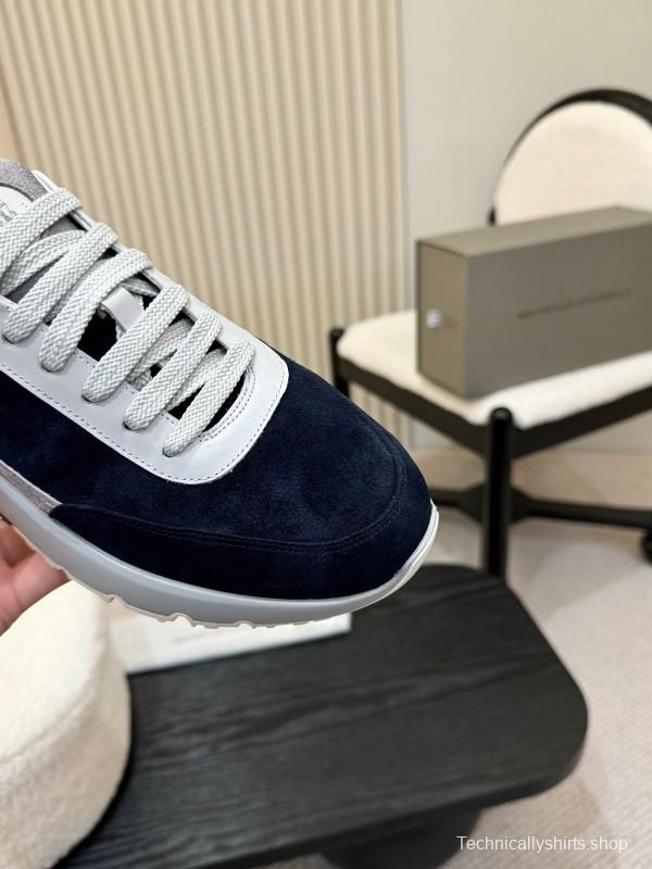 Brunello Cucinelli Casual Sneakers with Textured Calfskin and Seasonal Colors - KFY00320