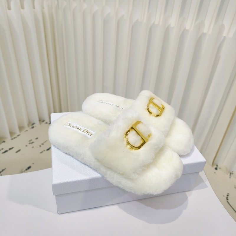 Dior Metal Buckle Wool Slippers Collection - LY00280