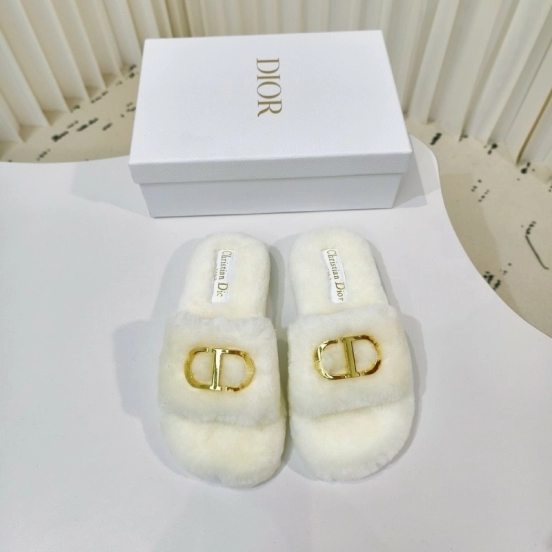 Dior Metal Buckle Wool Slippers Collection - LY00280