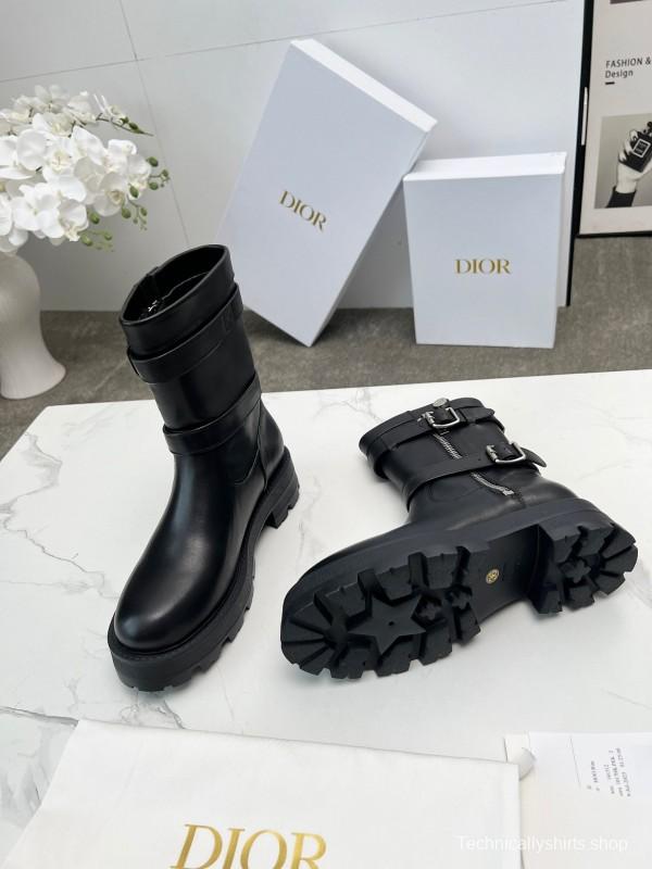 Dior 2025 SS Retro British Style Brogue New Knight Boots - LY00400