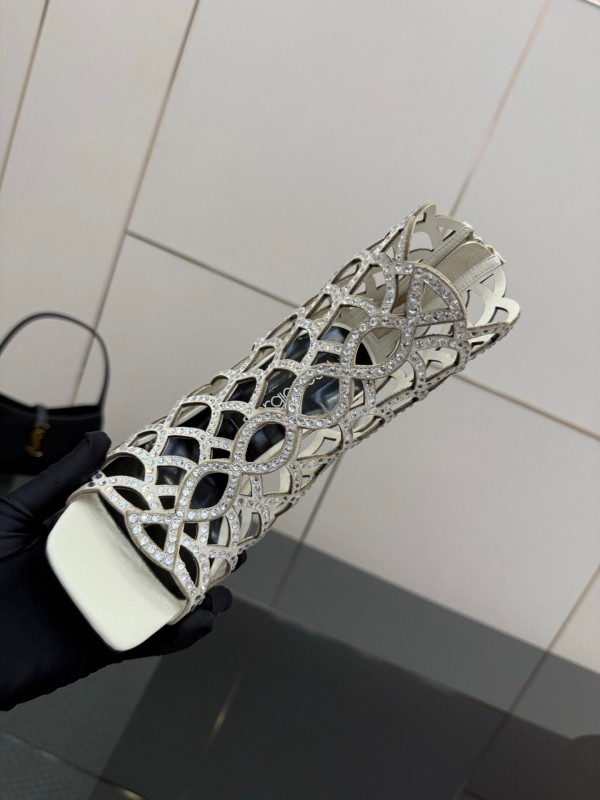 Sergio Rossi Mermaid Sandals 2025 SS Collection Elegant Fishnet High Heels - KFY00470