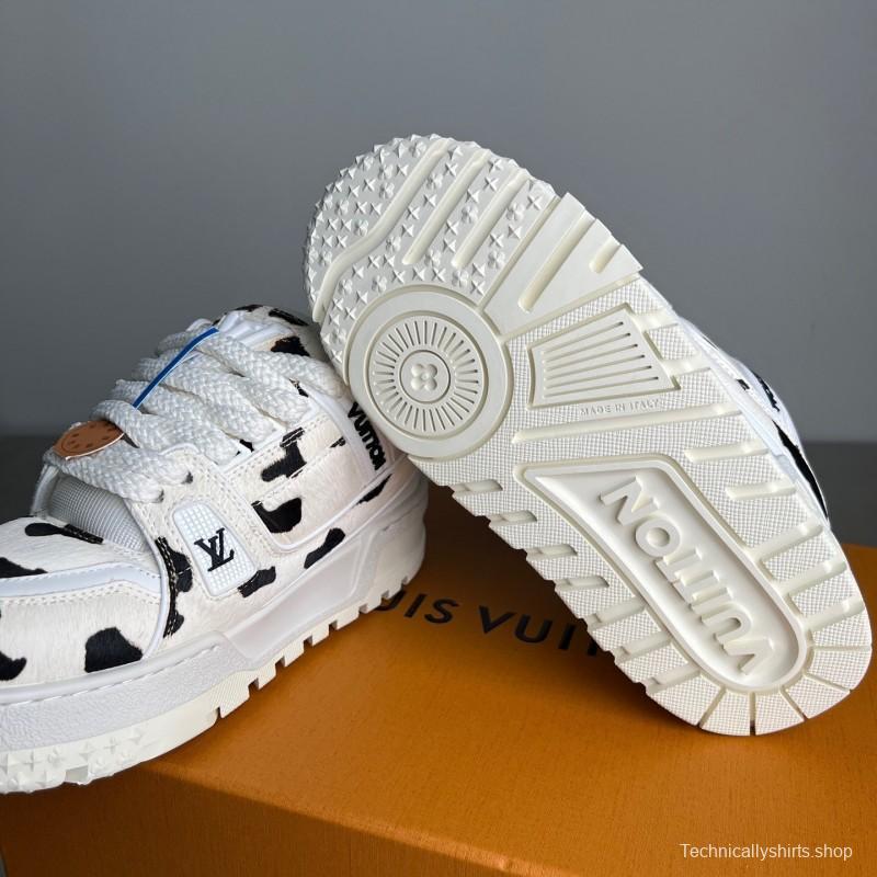 Lv 2025/ss Signature Logo Leather Sneakers - YC