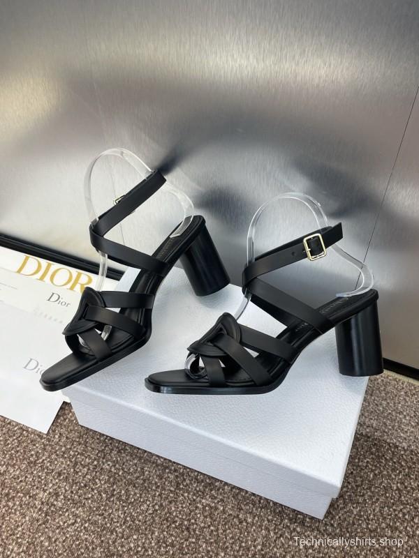 Dior D-Club Jelly Color Hollow Layered Cross Strap High Heel Women's Shoes - KFY00290