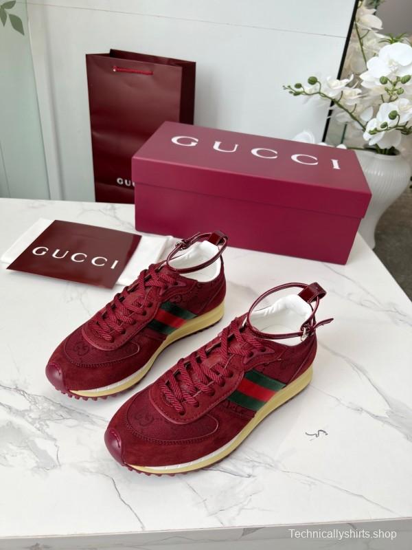 Gucci Women's Casual Shoes with GG Supreme Print and Metal Horsebit Detail - AS00330