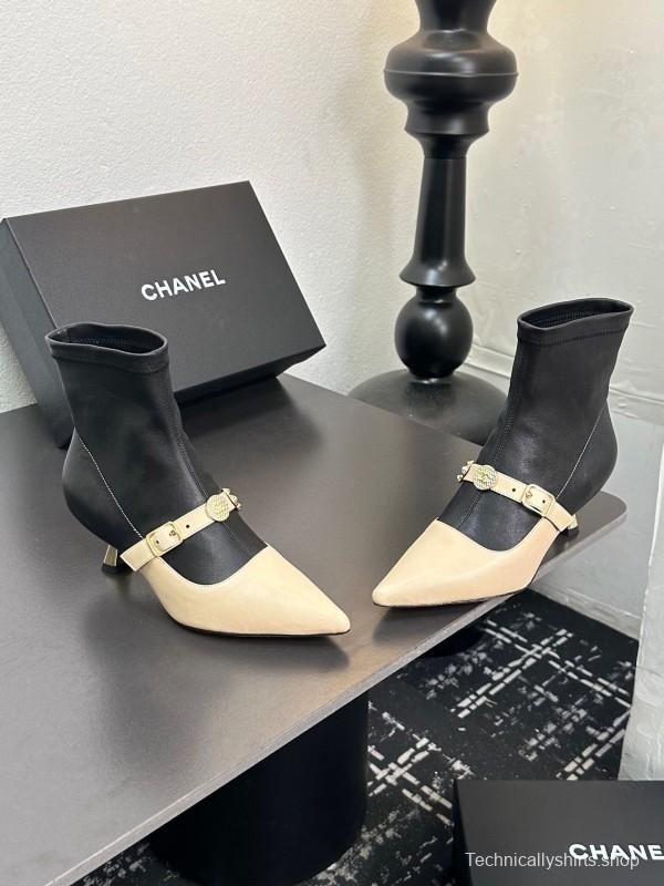 Chanel 2025/SS 24B Autumn Winter New High Heel Bow Sock Boots - LY00380