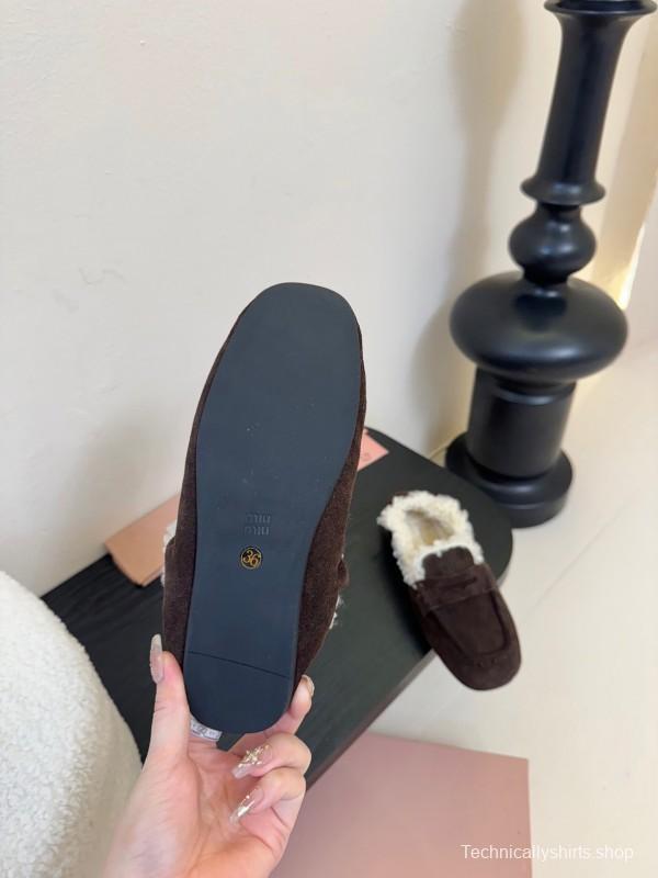 MIUMIU Platform Loafers with Wool Design - KFY00320