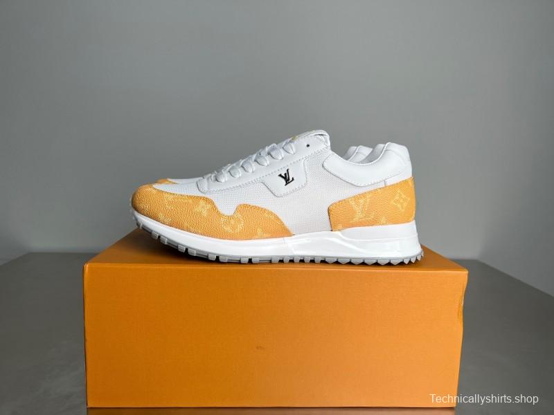 Lv Run Away Calfskin Leather Round Toe Lace-Up Low Top Casual Shoes Men's - YC