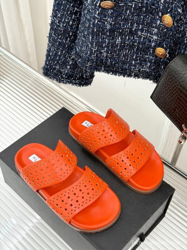 Alaia Spring Summer 2025 Laser-Cut Openwork Casual Sandals - KFY00260