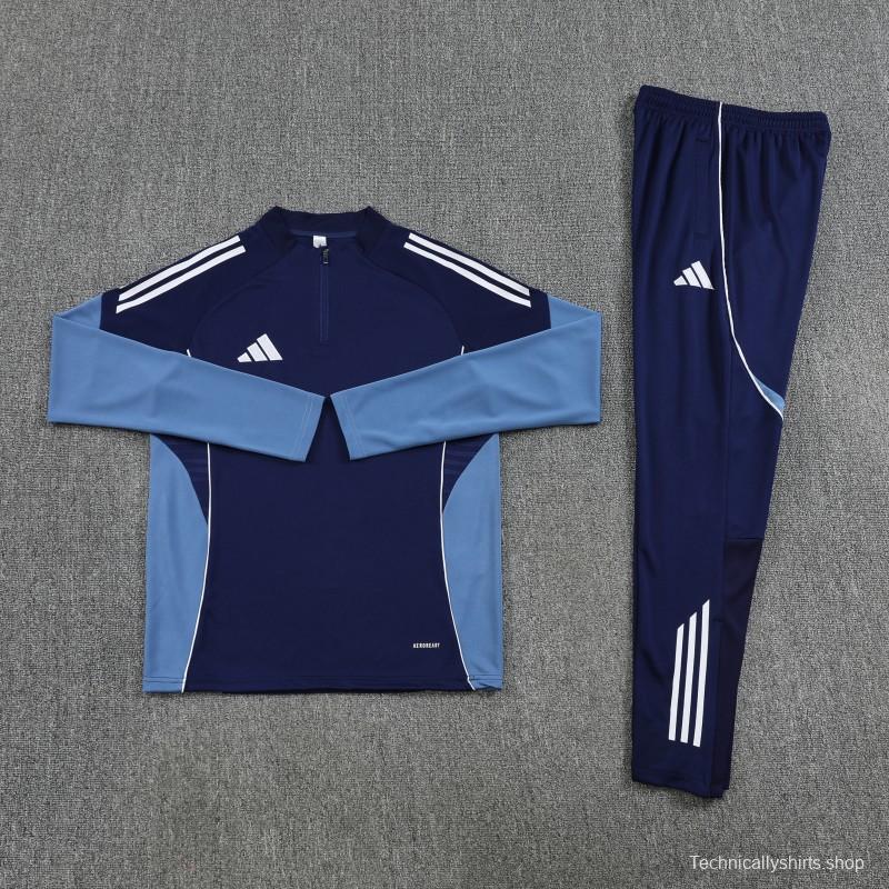 25/26  Adidas Navy Blue Full zipper Jacket Tracksuit+ long pants