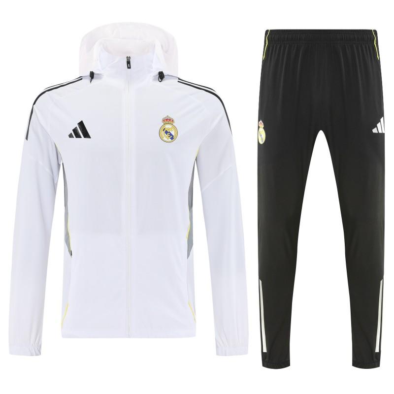 25/26 Real Madrid White Full zipper Jacket Tracksuit+ long pants