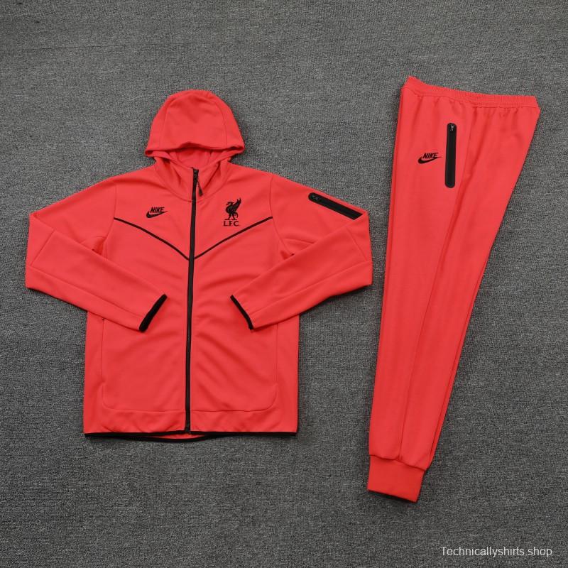 26/27 Liverpool Red Full Zipper Hooded Jacket Tracksuit + Long Pants