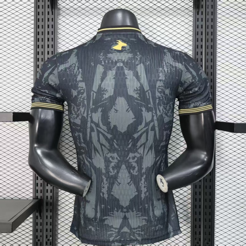 2026 Player Version Portugal Dark Grey with Abstract Graphic Pattern Jersey