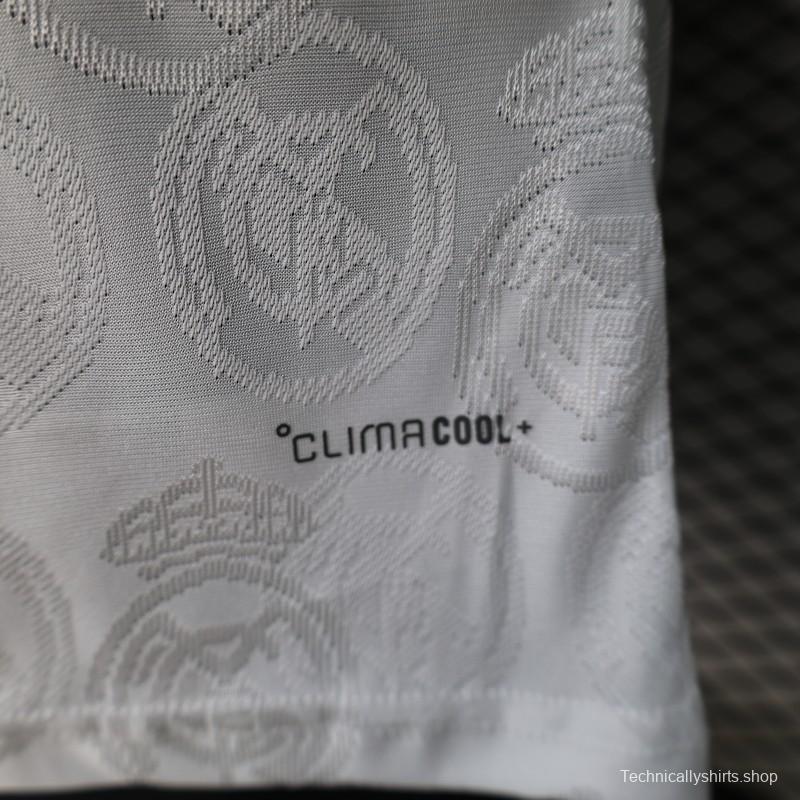 25/26 Player Version Real Madrid White with Subtle Crest Pattern Jersey