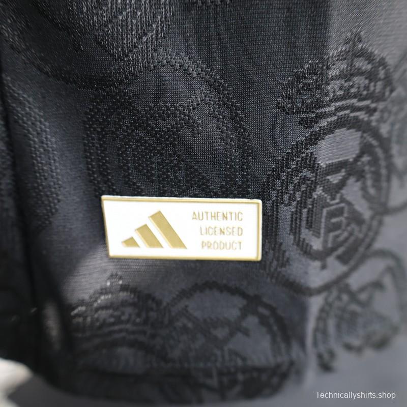 25/26 Player Version Real Madrid Black with Subtle Crest Pattern Jersey
