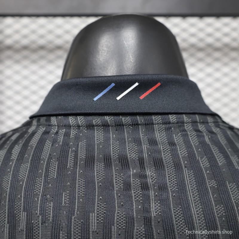 Player Version PSG 25/26 Paris Saint-Germain Black with Grey  Long Sleeve Jersey