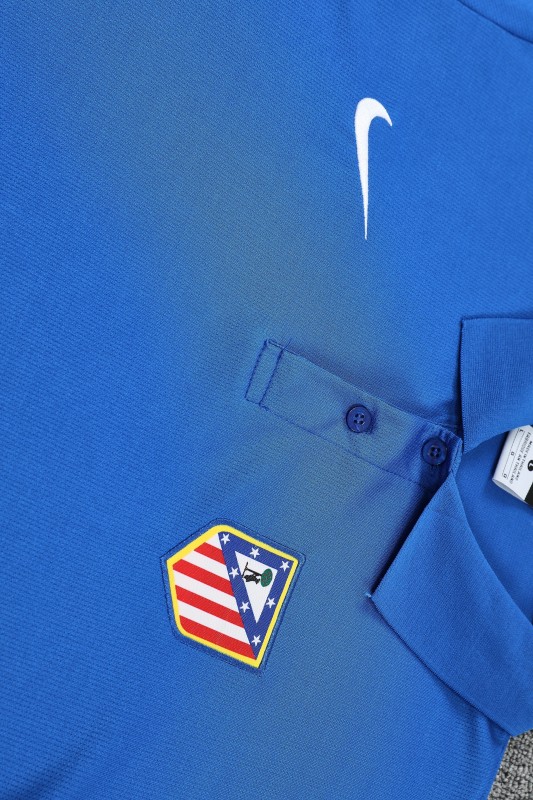 26/27  Atletico Madrid Blue  Polo Training Shirt + Long Pants Tracksuit