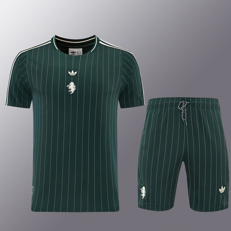 26/27 Juventus Navy Green Short Sleeve+Soccer Shorts