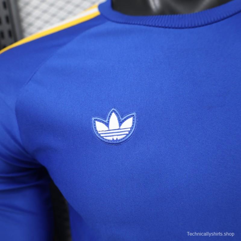 Player Version 2026 Real Madrid Blue Long Sleeve  Adidas Originals Retro Special Edition Jersey