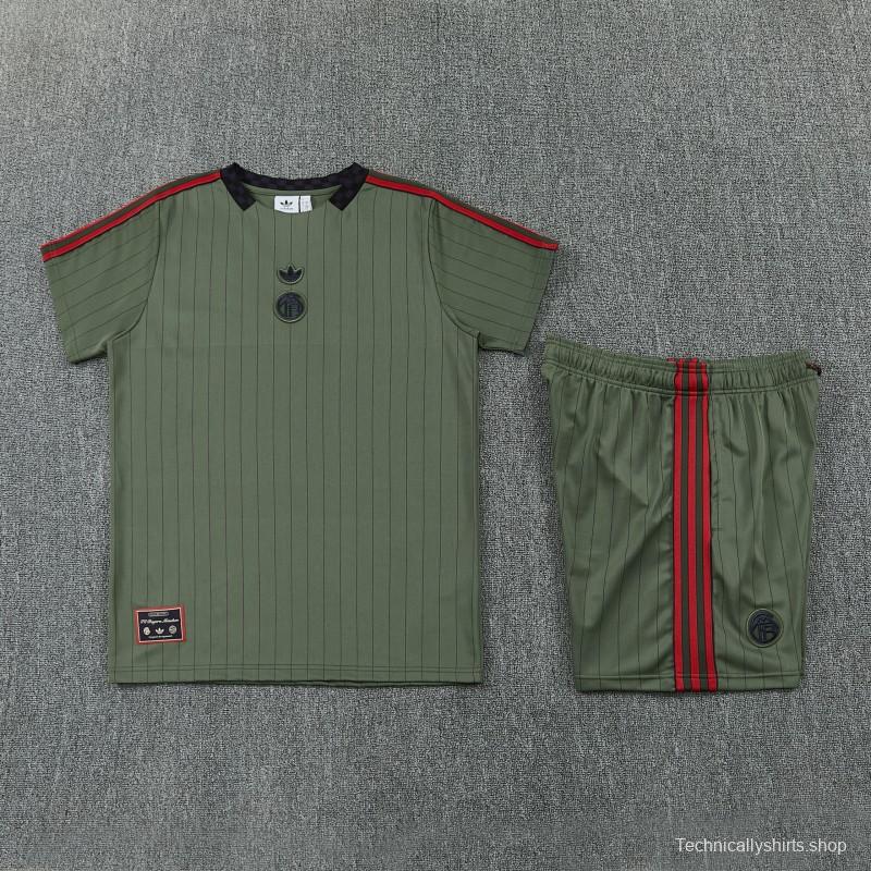 26/27 Bayern München  Forest Green  Pinstripe  Short Sleeve+Soccer Shorts