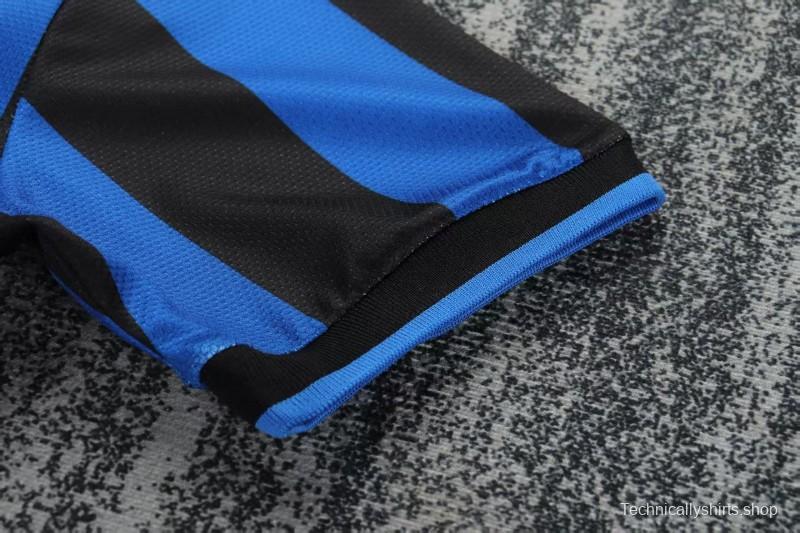 Retro 98/99 Kids  Inter Milan Blue & Black Stripe Home Jersey