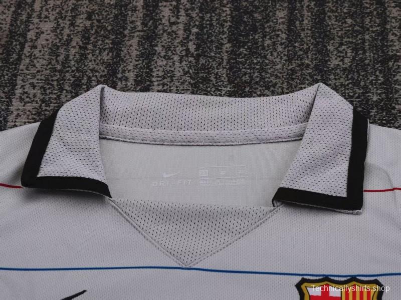Retro Kids 03/04 FC Barcelona Away Grey Jersey