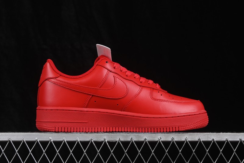 Nike Air Force 1 '07 Low Basketball Shoes with Classic Red Leather Upper