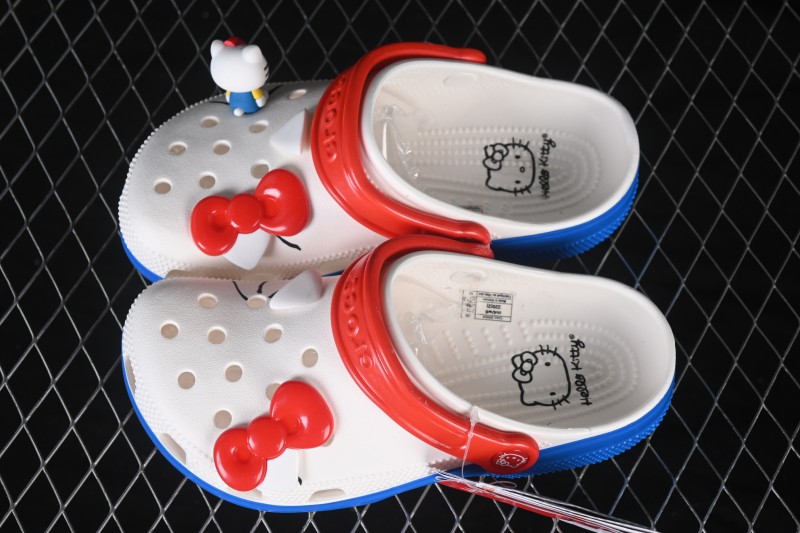 Crocs Hello Kitty Classic Clog EVA Casual Comfort Clog White Red Blue