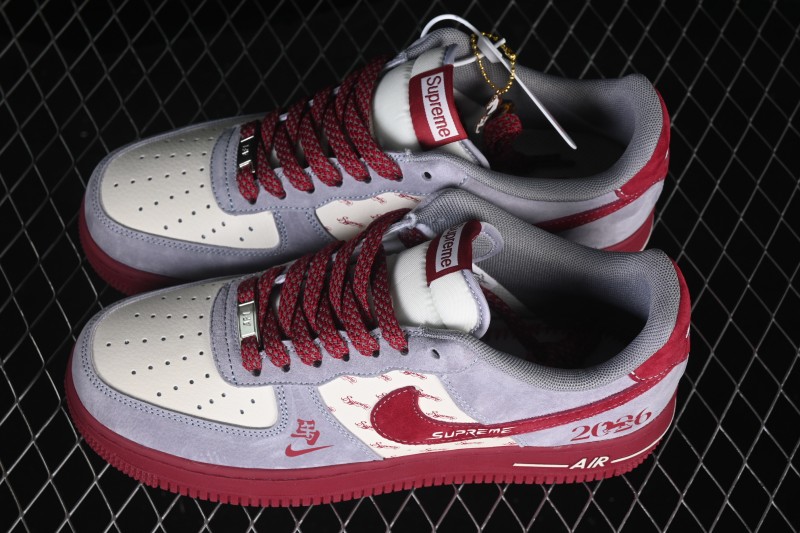 Nike Air Force 1 '07 Low Year of the Horse Limited Edition Grey Red Two-Tone Casual Sneakers - JP2026-136