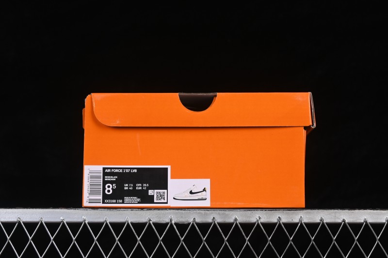 Nike Air Force 1 '07 Low LV Collaboration Black White Gold Casual Sneakers - XX3168-158