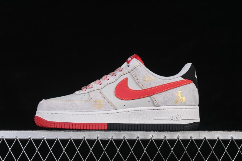 Nike Air Force 1 '07 Low Casual Sneakers with Red and Gold Chinese New Year Design - HT5088-629