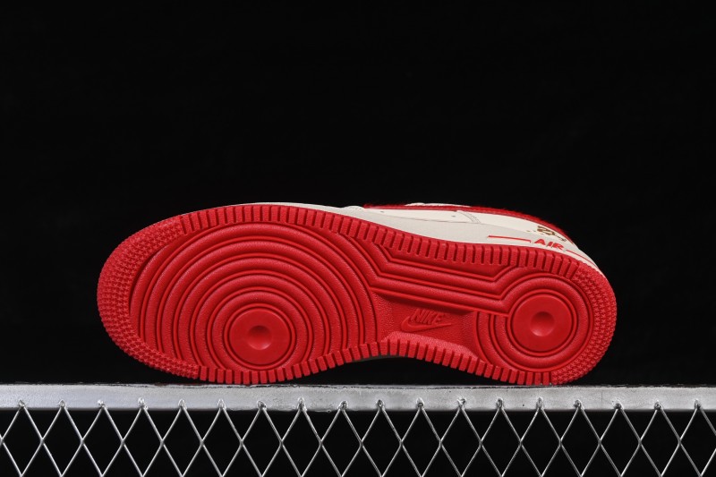 Nike Air Force 1 '07 Low Year of the Horse Limited Edition Cream and Rouge Low-Top Casual Sneakers - NH0601-513