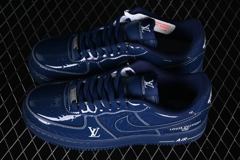 Nike Air Force 1 '07 Low Louis Vuitton Collaboration Casual Sneakers in Iridescent Blue - NH0601-524