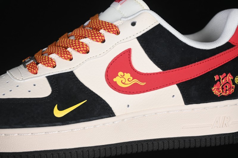 Nike Air Force 1 '07 Low Chinese New Year Limited Edition Red Black Contrast Low-Top Casual Skateboarding Shoes - MZ9588-835