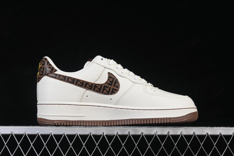 Nike Air Force 1 '07 Low Collaboration Brown Beige Classic Canvas Casual Skateboarding Shoes - XY9025-019