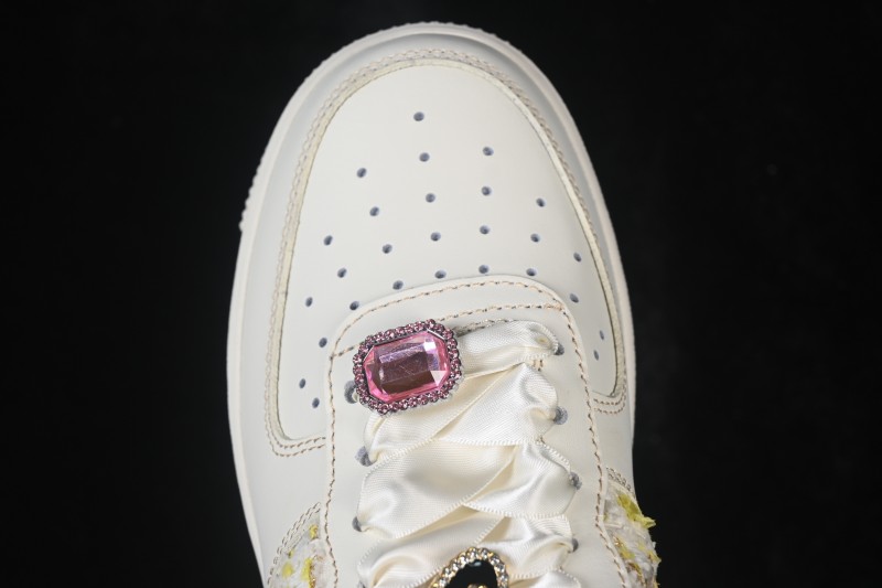 Nike Air Force 1 '07 Low Hand-Painted Doodle Milk Yellow Pearl Spring Whispers Low-Top Casual Skateboarding Shoes - FJ7740-160