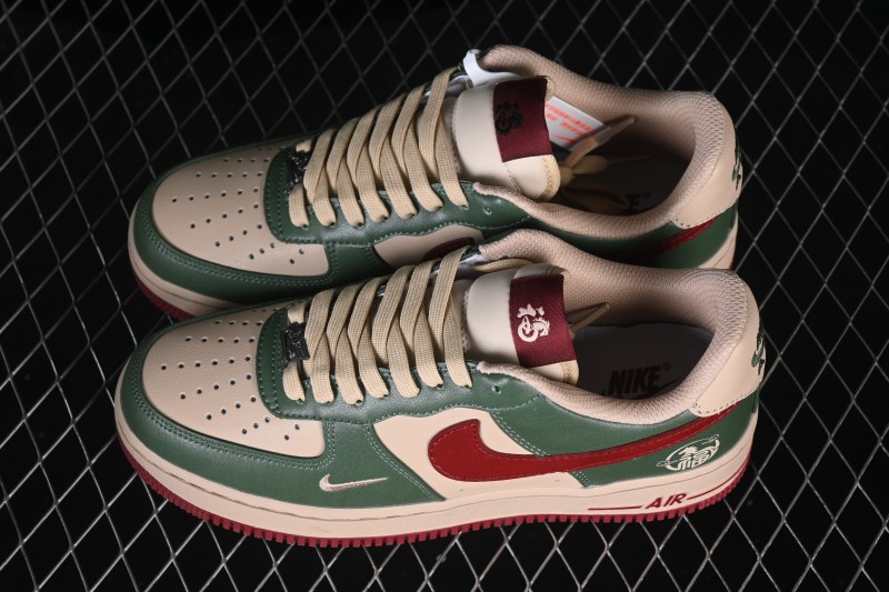 Nike Air Force 1 '07 Low Year of the Horse Limited Edition Casual Sneakers with Emerald Green and Apricot Accents - NH0601-518